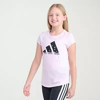 adidas Big Kid Girls Crew Neck Short Sleeve Regular Fit Graphic T-Shirt