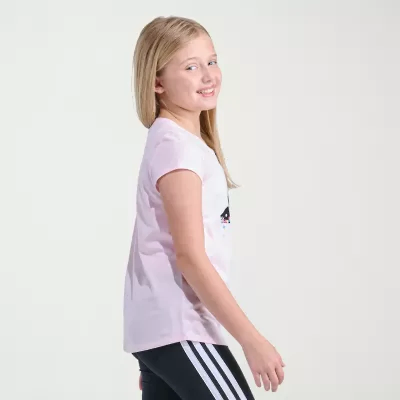 adidas Big Kid Girls Crew Neck Short Sleeve Regular Fit Graphic T-Shirt
