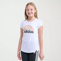 adidas Big Kid Girls Crew Neck Short Sleeve Regular Fit Graphic T-Shirt