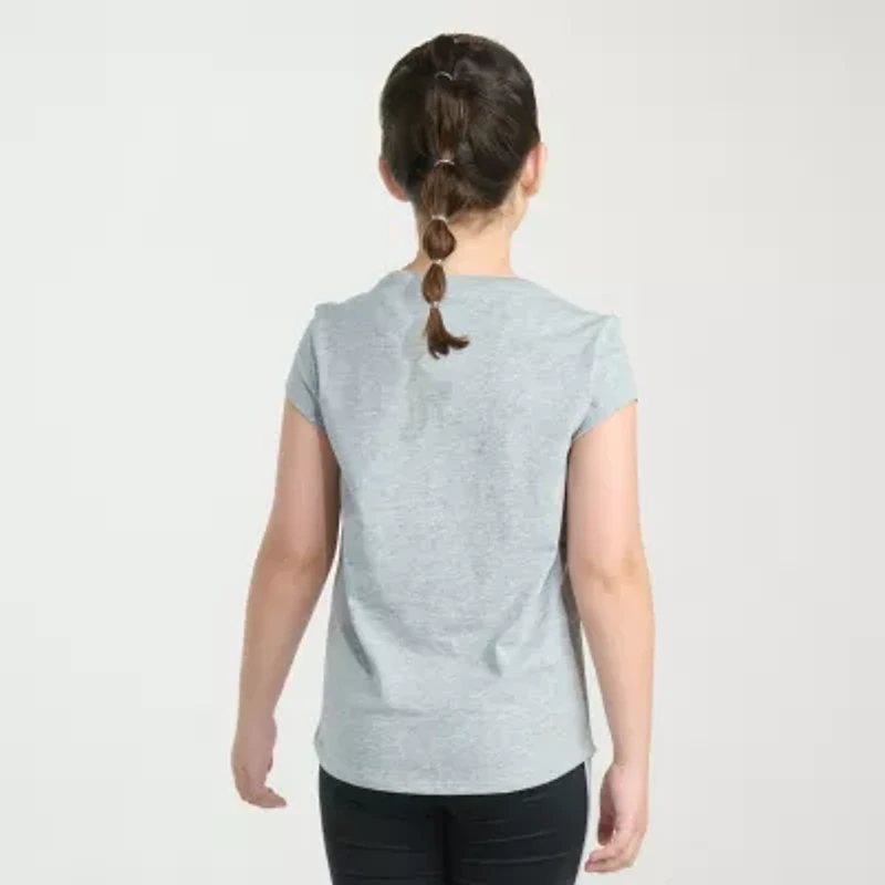 adidas Big Kid Girls Crew Neck Short Sleeve Regular Fit Graphic T-Shirt