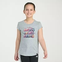 adidas Big Kid Girls Crew Neck Short Sleeve Regular Fit Graphic T-Shirt
