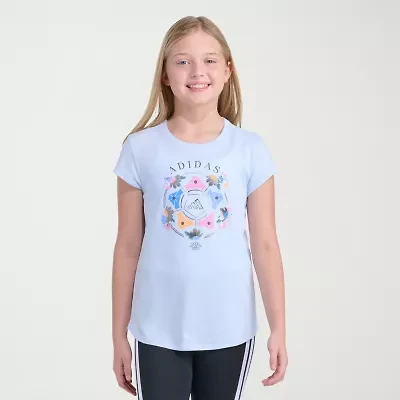 adidas Big Kid Girls Crew Neck Short Sleeve Slim Fit Graphic T-Shirt