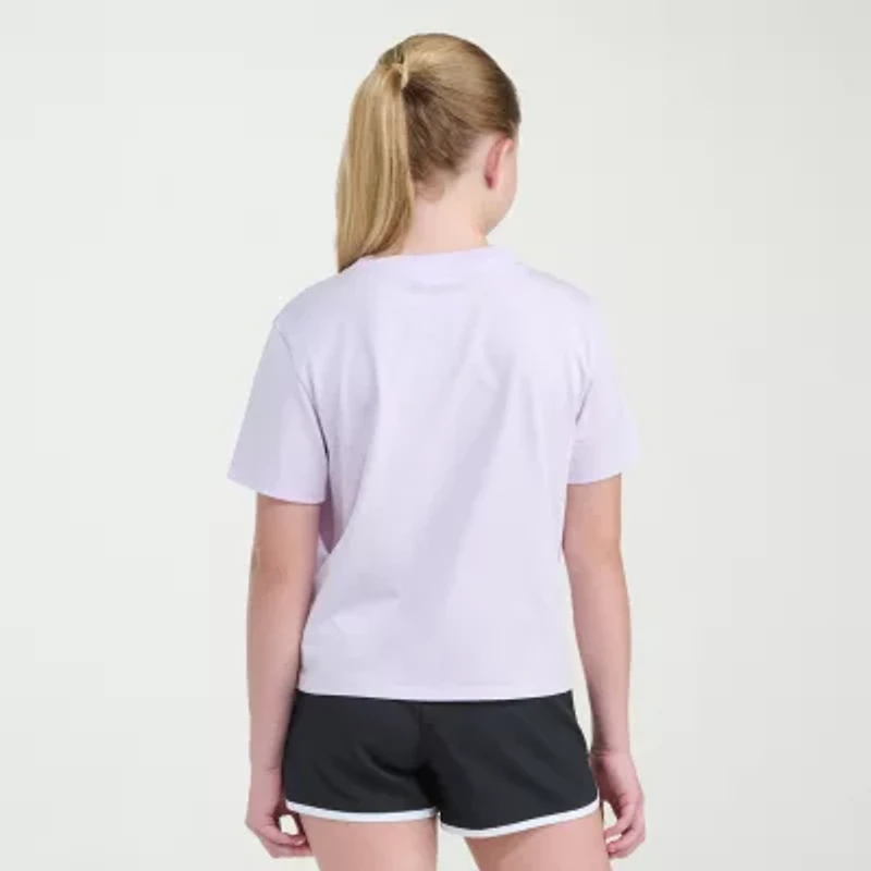 adidas Big Kid Girls Crew Neck Short Sleeve Regular Fit Graphic T-Shirt