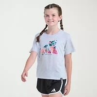 adidas Big Kid Girls Crew Neck Short Sleeve Regular Fit Graphic T-Shirt