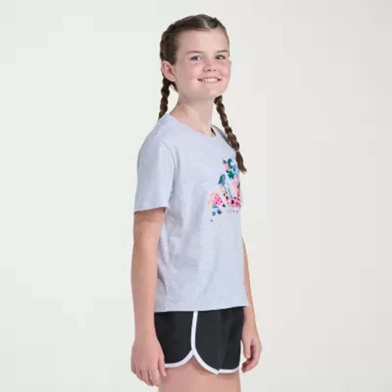 adidas Big Kid Girls Crew Neck Short Sleeve Regular Fit Graphic T-Shirt