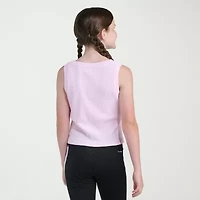 adidas Big Kid Girls Crew Neck Embroidered Sleeveless Active Tank Top