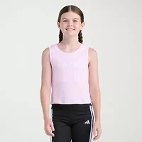 adidas Big Kid Girls Crew Neck Embroidered Sleeveless Active Tank Top