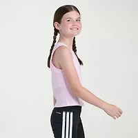 adidas Big Kid Girls Crew Neck Embroidered Sleeveless Active Tank Top