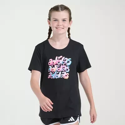 adidas Big Kid Girls Crew Neck Short Sleeve Regular Fit Graphic T-Shirt