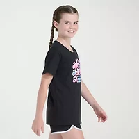 adidas Big Kid Girls Crew Neck Short Sleeve Regular Fit Graphic T-Shirt