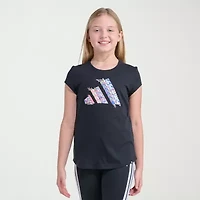 adidas Big Kid Girls Crew Neck Short Sleeve Regular Fit Graphic T-Shirt