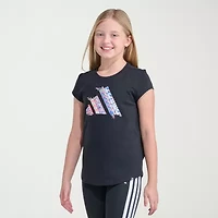 adidas Big Kid Girls Crew Neck Short Sleeve Regular Fit Graphic T-Shirt