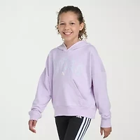 adidas Big Kid Girls Hooded Long Sleeve Loose Fit Graphic T-Shirt
