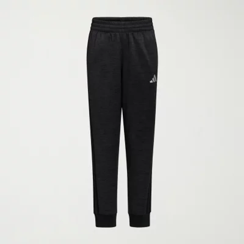 adidas Little Boys Cuffed Mid Rise Regular Fit Fleece Jogger Pant
