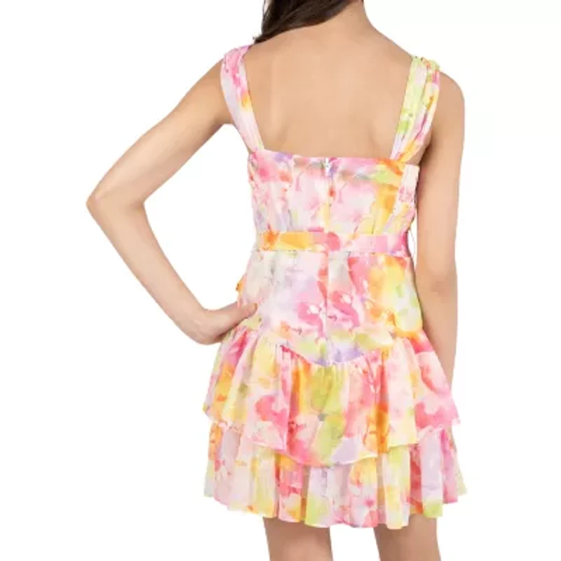 Rare Editions Big Kid Girls Sleeveless Floral Romper