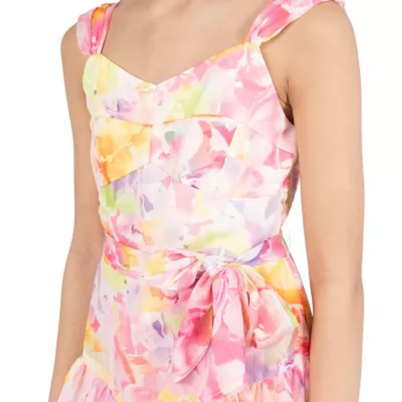 Rare Editions Big Kid Girls Sleeveless Floral Romper