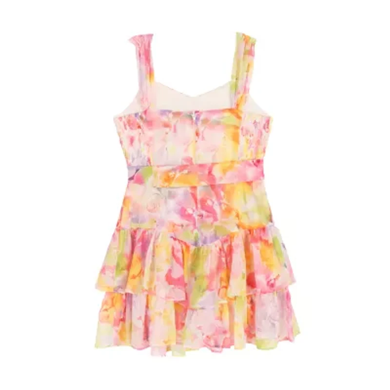 Rare Editions Big Kid Girls Sleeveless Floral Romper