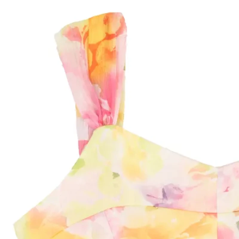 Rare Editions Big Kid Girls Sleeveless Floral Romper