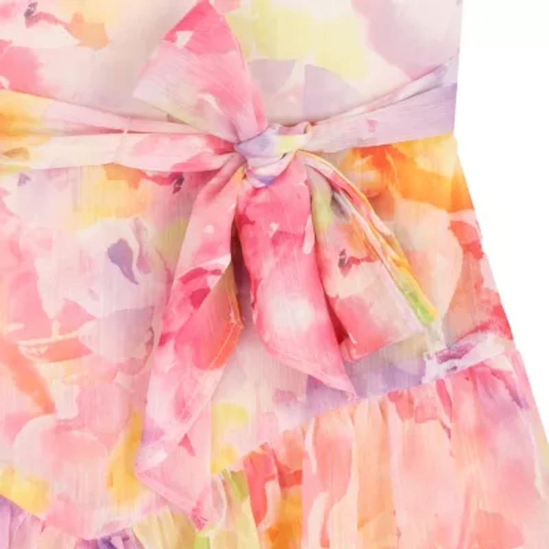 Rare Editions Big Kid Girls Sleeveless Floral Romper