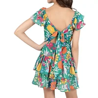 Rare Editions Big Kid Girls Short Sleeve Floral Romper