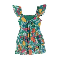 Rare Editions Big Kid Girls Short Sleeve Floral Romper