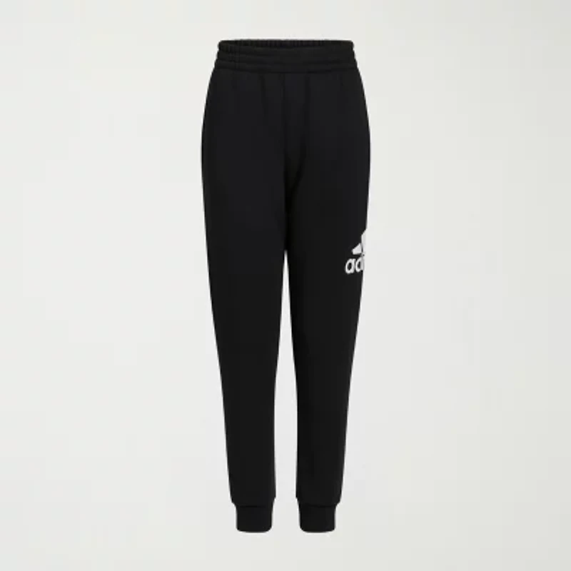 adidas Little Boys Cuffed Mid Rise Regular Fit Fleece Jogger Pant