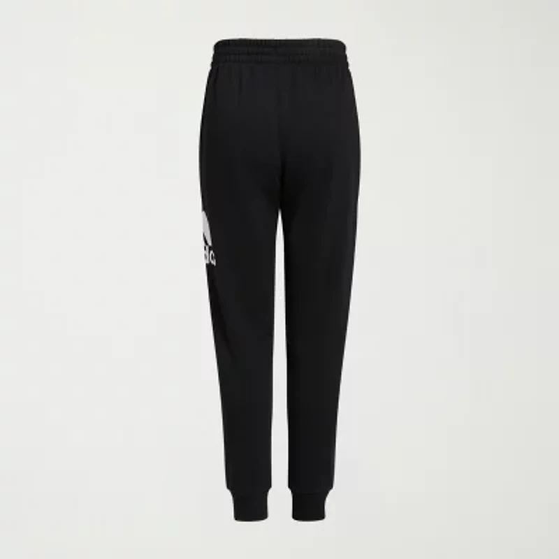 adidas Little Boys Cuffed Mid Rise Regular Fit Fleece Jogger Pant