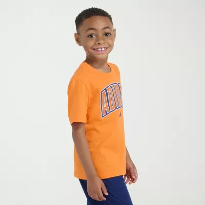 adidas Little Boys Crew Neck Short Sleeve Regular Fit Graphic T-Shirt