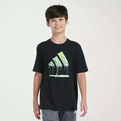 adidas Little Boys Crew Neck Short Sleeve Regular Fit Graphic T-Shirt