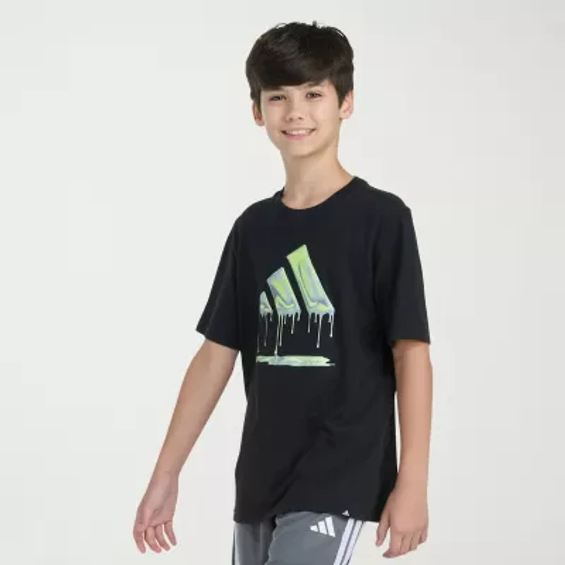 adidas Little Boys Crew Neck Short Sleeve Regular Fit Graphic T-Shirt