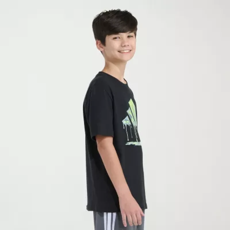 adidas Little Boys Crew Neck Short Sleeve Regular Fit Graphic T-Shirt