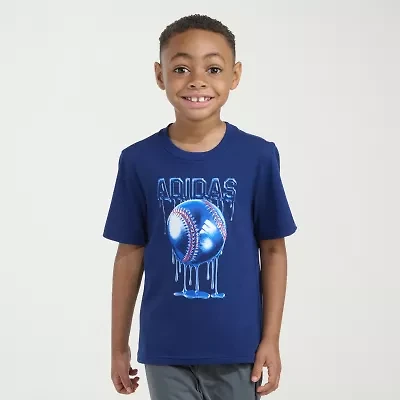 adidas Little Boys Crew Neck Short Sleeve Regular Fit Graphic T-Shirt