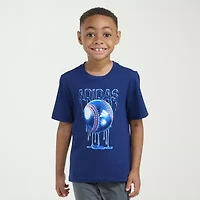 adidas Little Boys Crew Neck Short Sleeve Regular Fit Graphic T-Shirt