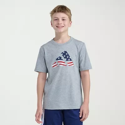 adidas Little Boys Crew Neck Short Sleeve Regular Fit Graphic T-Shirt