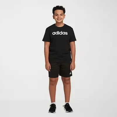 adidas Big Kid Boys Adjustable Waist Mid Rise Knit Pull-On Short