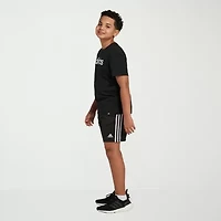 adidas Big Kid Boys Adjustable Waist Mid Rise Knit Pull-On Short