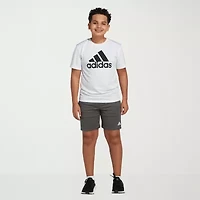 adidas Big Kid Boys Adjustable Waist Mid Rise Knit Pull-On Short