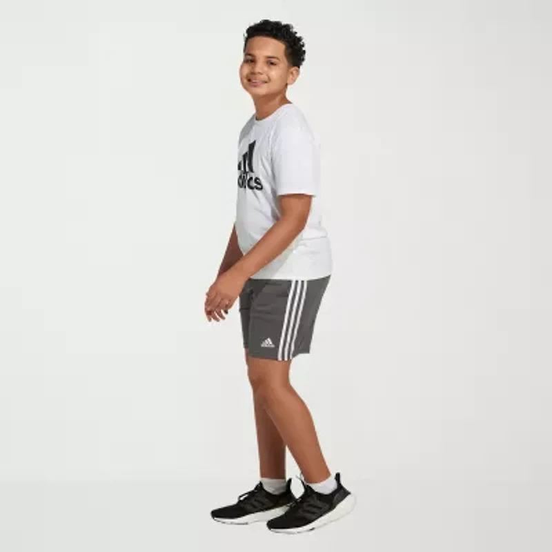 adidas Big Kid Boys Adjustable Waist Mid Rise Knit Pull-On Short