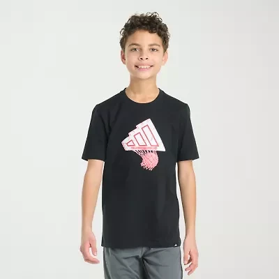 adidas Big Kid Boys Crew Neck Short Sleeve Regular Fit Graphic T-Shirt