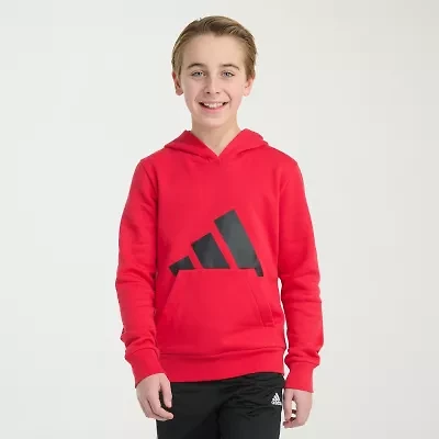 adidas Big Kid Boys Long Sleeve Fleece Active Hoodie