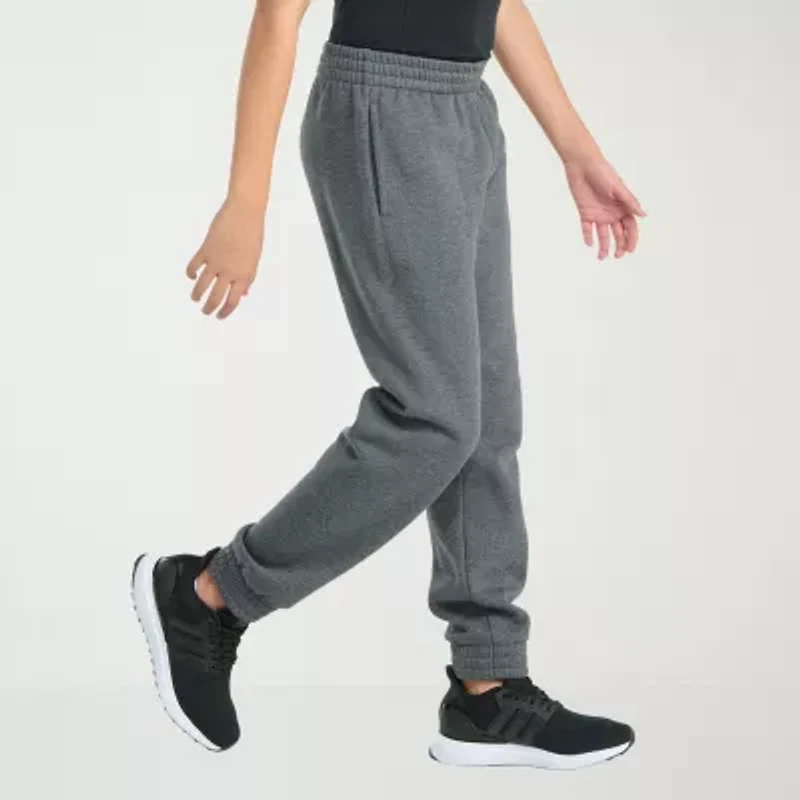 adidas Big Kid Boys Drawstring Waist Cuffed Mid Rise Regular Fit Fleece Jogger Pant