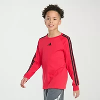 adidas Big Kid Boys Crew Neck Long Sleeve Regular Fit Graphic T-Shirt