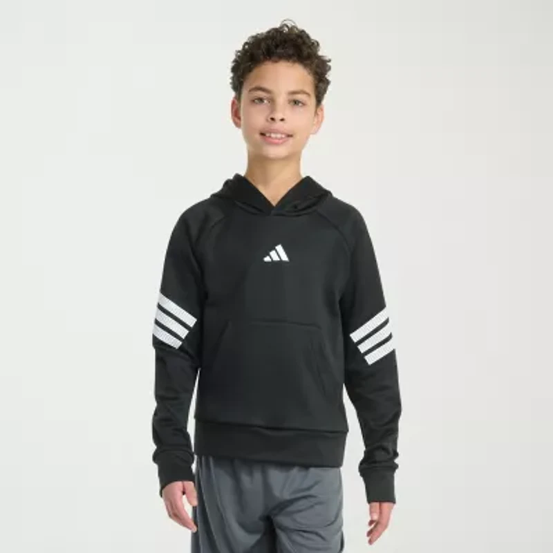 adidas Big Kid Boys Long Sleeve Fleece Active Hoodie
