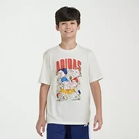 adidas Big Kid Boys Crew Neck Short Sleeve Regular Fit Graphic T-Shirt