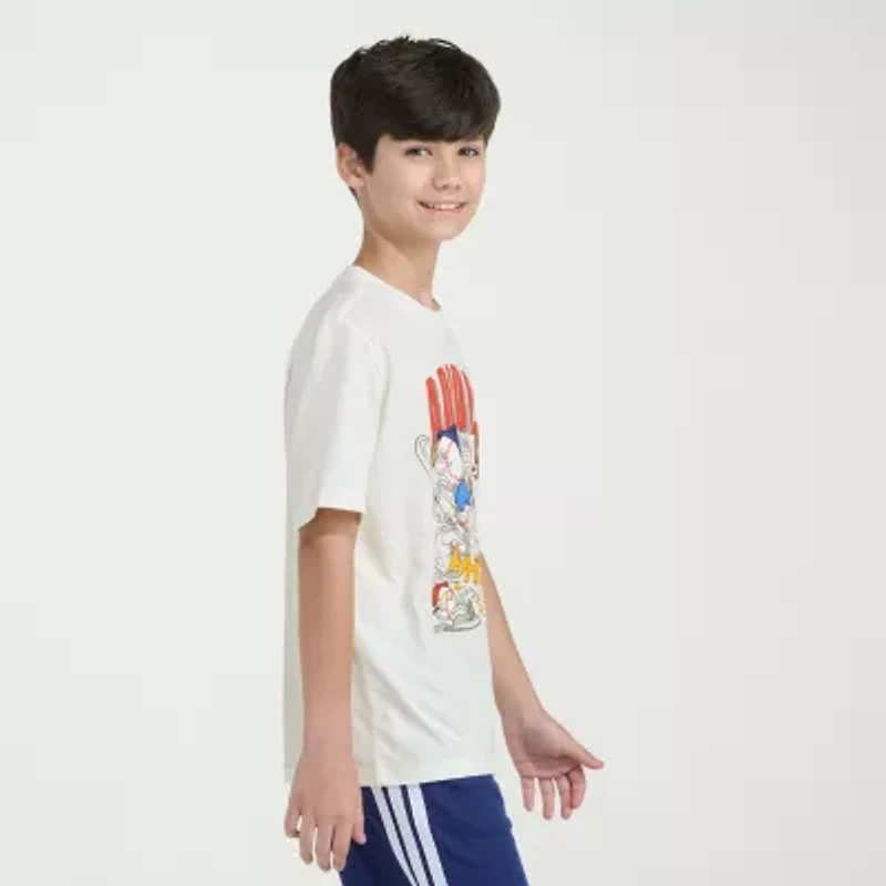 adidas Big Kid Boys Crew Neck Short Sleeve Regular Fit Graphic T-Shirt
