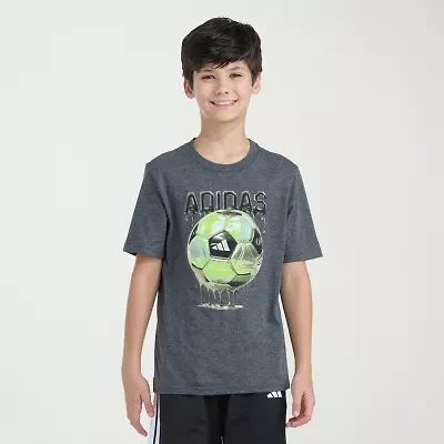 adidas Big Kid Boys Crew Neck Short Sleeve Regular Fit Graphic T-Shirt