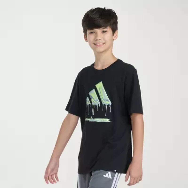 adidas Big Kid Boys Crew Neck Short Sleeve Regular Fit Graphic T-Shirt