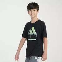 adidas Big Kid Boys Crew Neck Short Sleeve Regular Fit Graphic T-Shirt