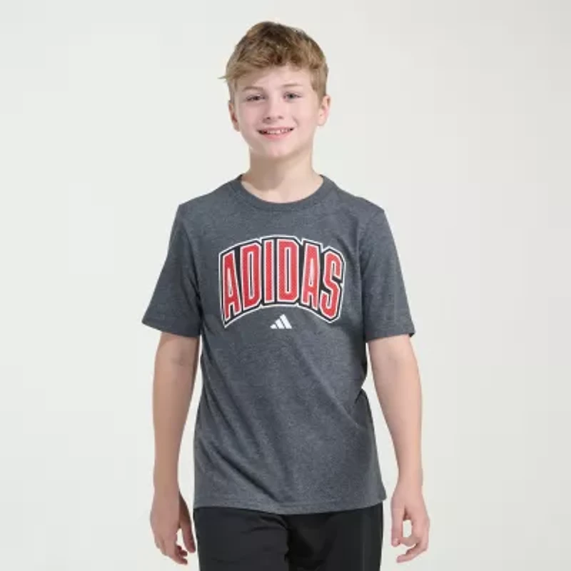 adidas Big Kid Boys Crew Neck Short Sleeve Regular Fit Graphic T-Shirt