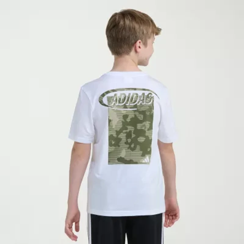adidas Big Kid Boys Crew Neck Short Sleeve Regular Fit Graphic T-Shirt